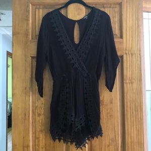 Sheer Black Lace Romper